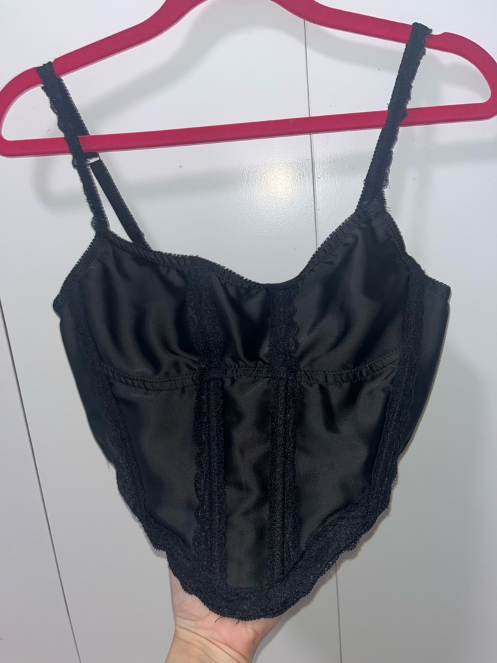 Kendall & Kylie black satin corset top XS